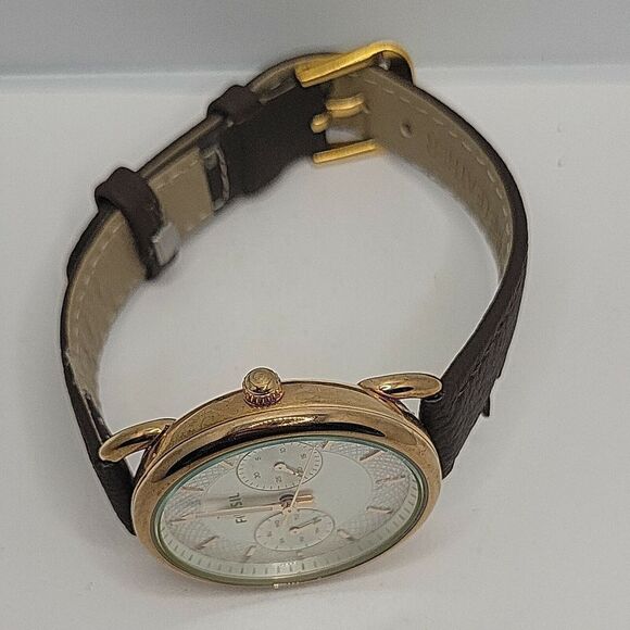 Fossil Tailor ES3954 Women's Brown Leather Analog Dial Quartz Wrist Watch DE154 - Picture 7 of 10